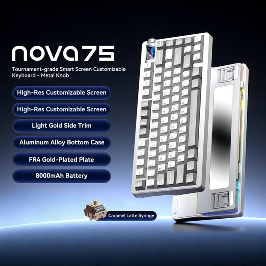 AULA nova75 Smart Display Tri-Mode RGB Customizable Gaming Mechanical Keyboard