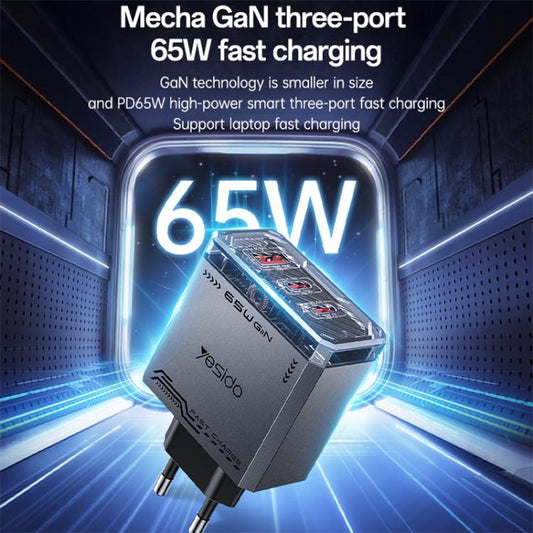 Yesido YC101 65W Mecha GaN Three-port Fast Charger, YC101