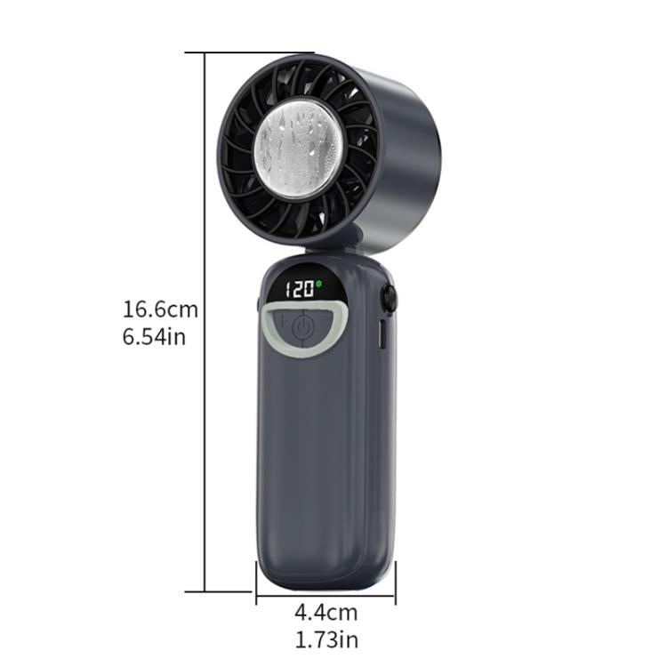 S-11 Ventilateur portable pliable avec bandeau cervical, affichage LED et glace