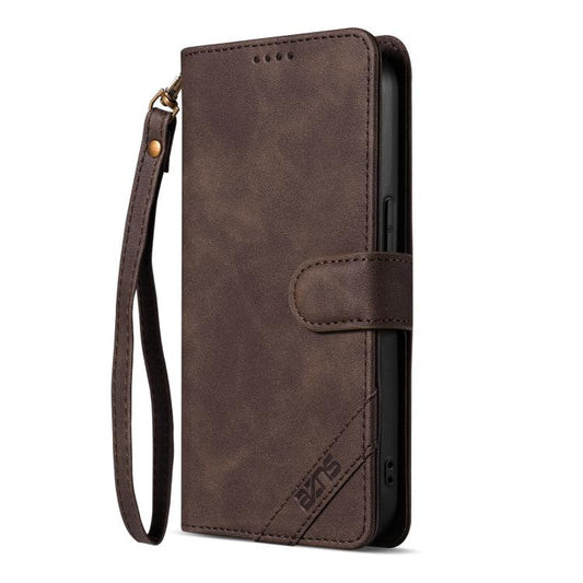 AZNS A2 Series Tri-Card Wallet RFID Vegan Leather Phone Case with Strap, For iPhone 13 Pro Max, For iPhone 13 Pro, For iPhone 13, For iPhone 12, For iPhone 12 Pro Max, For iPhone 12 Pro, For iPhone 11 Pro Max, For iPhone 11, For iPhone 11 Pro