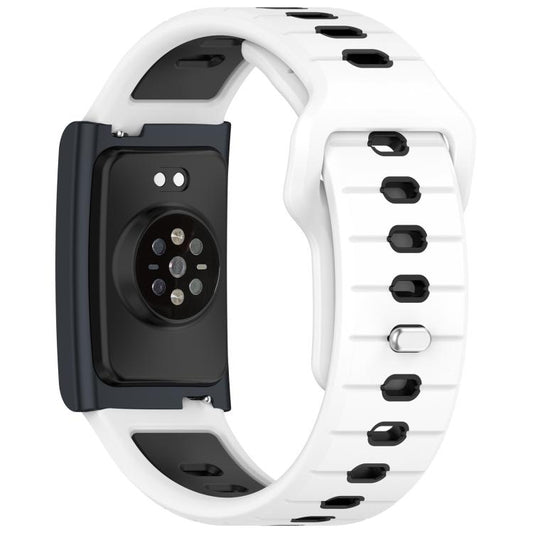 Horizontal Stripes Reverse Buckle Two Color Silicone Watch Band, For Amazfit Helio Strap