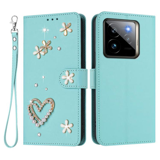 ZS01 Double-Layer Heart Floral Vegan Leather Phone Case with Wrist Strap, For Realme GT 7 Pro 5G / GT7 Pro Racing 5G, For Realme C63 5G Global, For Realme 12 5G Global / 13 5G Global, For Realme Note 60 4G Global / C63 4G Global, For Realme 13+ 5G Glob...