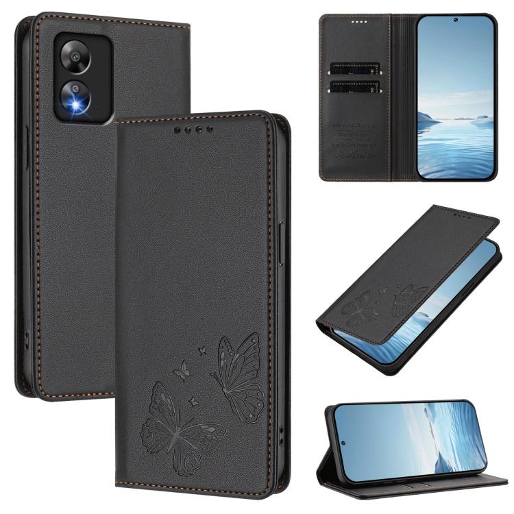 Strong Magnetic Dual Butterfly RFID Vegan Leather Phone Case, For Boost Mobile Summit 5G, For Boost Mobile Celero 5G 2024 / Celero 3 5G, For Boost Mobile Celero 5G SC