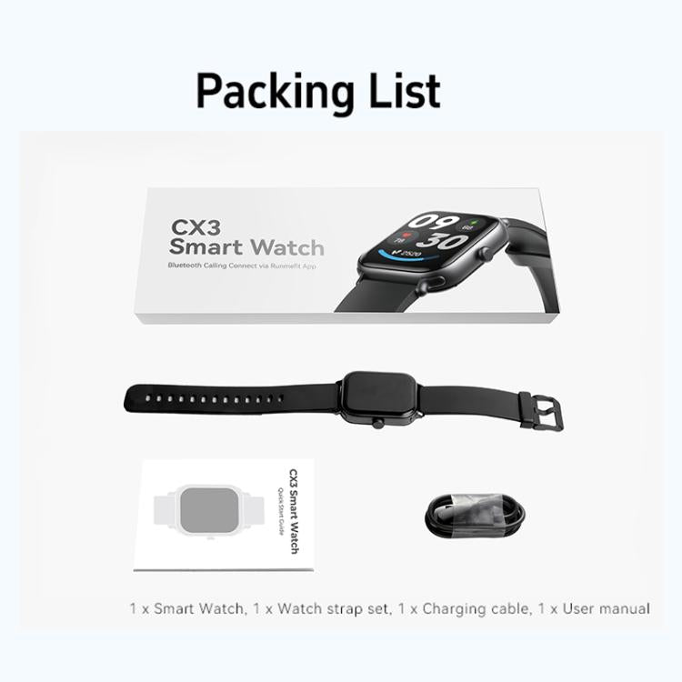 CX3 1.95 inch TFT Color Screen All Metal BT Calling Smart Watch, Support Health Monitoring