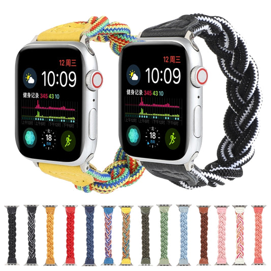 Elastic Woven Watchband For Apple Watch Series 6 & SE & 5 & 4 40mm / 3 & 2 & 1 38mm, 120mm, 130mm, 150mm, 160mm