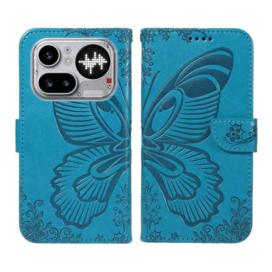 Swallowtail Butterfly Embossed Leather Phone Case, For Nothing Phone 4a Pro, For Nothing Phone 4a