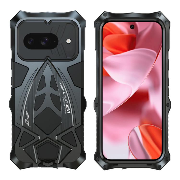 Sports Car Metal Silicone Shockproof Phone Case with Film, For Google Pixel 10 Pro, For Google Pixel 9 Pro, For Google Pixel 9