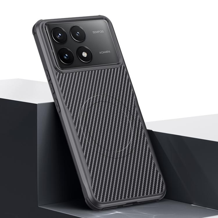 Blade-Style Carbon Fiber Texture Magnetic Skin-Feel Phone Case, For Redmi K90 Pro Max / Poco F8 Ultra 5G, For Redmi K90 / Poco F8 Pro 5G, For Redmi K80 Pro, For Redmi K80, For Redmi K70 Ultra, For Redmi K70