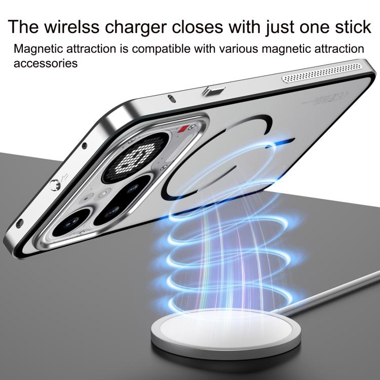 Single-sided Snap Buckle Metal Frame Frosted MagSafe Phone Case, For Nothing Phone 4a Pro, For Nothing Phone 4a