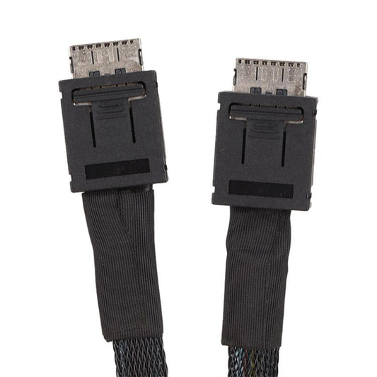 Slim SAS SFF-8654 8i to Dual Oculink SFF-8611 4i Server High-Speed Data Transfer Connection Cable, 0.5m