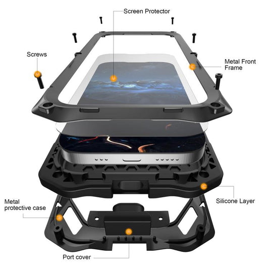 Metal Armor Construction IP65 Waterproof Magnetic Phone Case, For Google Pixel 9 Pro XL/10 Pro XL, For Google Pixel 9/9 Pro/10/10 Pro