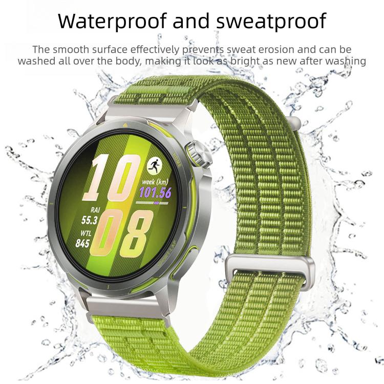 Double-Link Cloud Feel Breathable Nylon Loop Metal Connectors Watch Band, 18mm, 20mm, 22mm