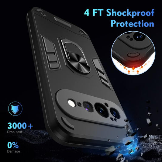 Shockproof Metal Ring Holder Phone Case, For Google Pixel 11 Pro XL, For Google Pixel 11 Pro, For Google Pixel 10a, For Google Pixel 10 Pro / 10, For Google Pixel 9a, For Google Pixel 9 Pro XL, For Google Pixel 9 Pro / 9