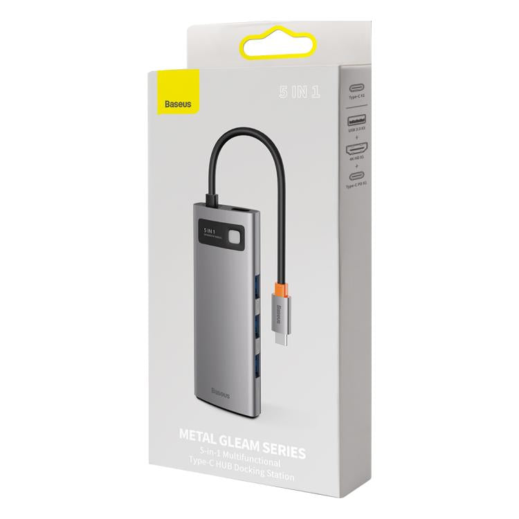 Baseus Metallic Glow Series CAHUB-CX0G 5 in 1 Multifunctional Type-C HUB Docking Station