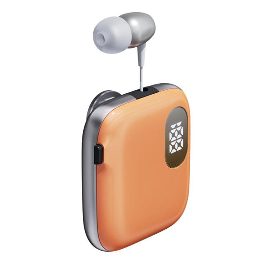 Écouteur Bluetooth Lavalier à affichage numérique LED QRSC-K91 AI Edition avec câble rétractable de 32 cm