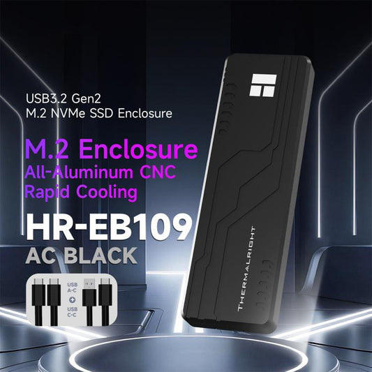 THERMALRIGHT HR-EB109 M.2 NVMe SSD Enclosure with USB to Type-C Cable & Type-C to Type-C Cable, EB109 A-C & C-C Cable