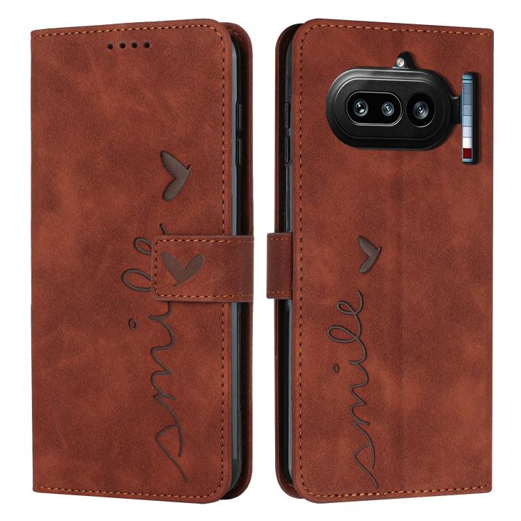 Skin Feel Heart Embossed Leather Phone Case with Long Lanyard, For Nothing Phone 4a Pro, For Nothing Phone 4a