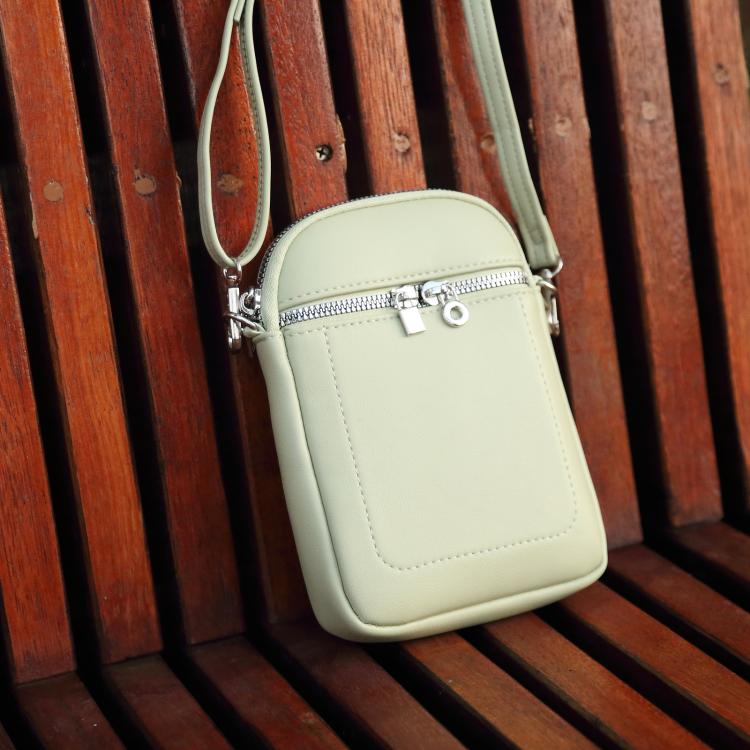 Mini Lambskin Texture Crossbody Phone Bag