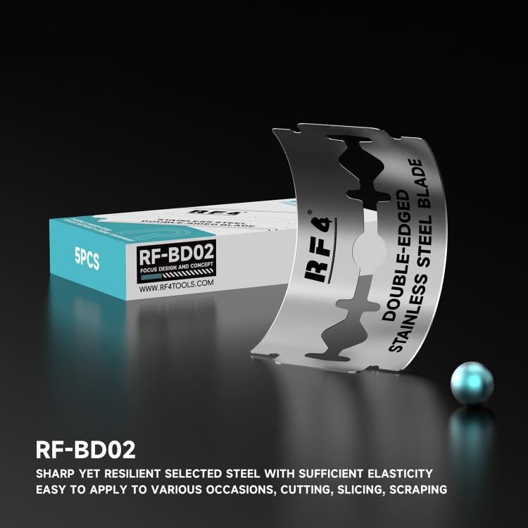 RF4 RF-BD02 100pcs Stainless Steel Double-Sided Blades for Screen / Frame / Glue Removal, RF-BD02