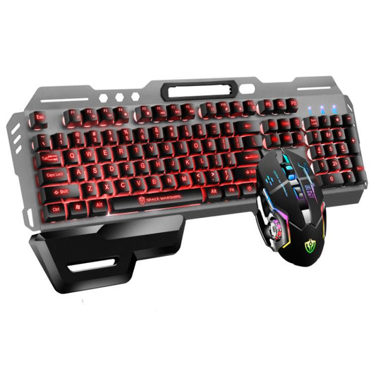 SHIPADOO GT700 Illuminated Wired Gaming Keyboard and 6D 4800DPI Mouse Set, Standard Character Transparent Version, GT700, Standard Character Transparent Version