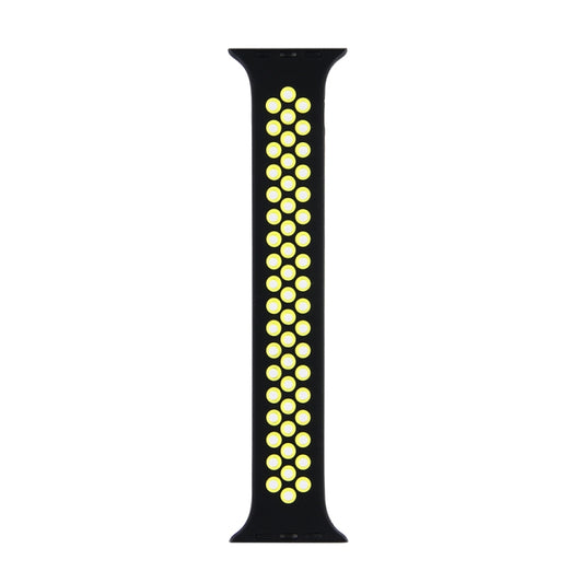 Bracelet de montre élastique en silicone pour Apple Watch Series 6 et SE et 5 et 4 40 mm / 3 et 2 et 1 38 mm, 135 mm (Noir Jaune), 135 mm (Noir Gris), 150 mm (Rouge Noir)