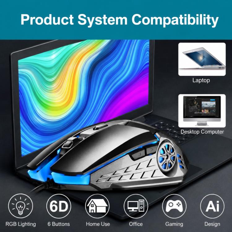 SHIPADOO G5 6D 3200DPI Gaming Mechanical USB Wired Mouse