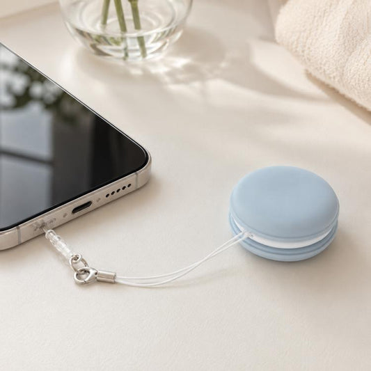 Multifunctional Portable Macaron Shape Phone Screen Cleaner Cloth with Lanyard
