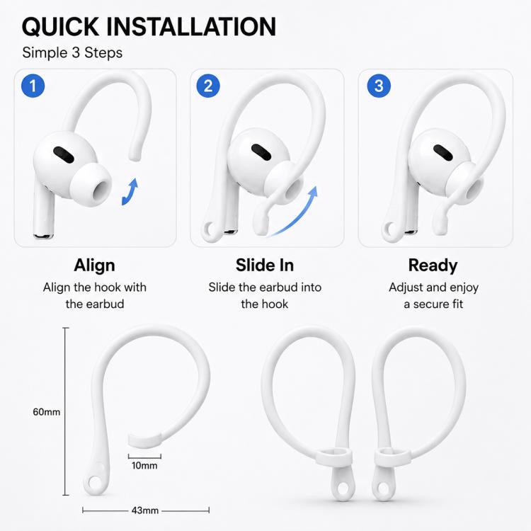 XDcase 3 paires d'embouts auriculaires antidérapants en caoutchouc souple, pour AirPods/Galaxy Buds
