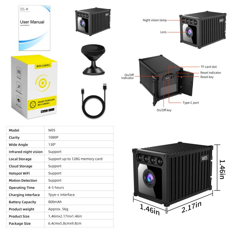 W05 1080P Smart HD Wireless Mini Camera