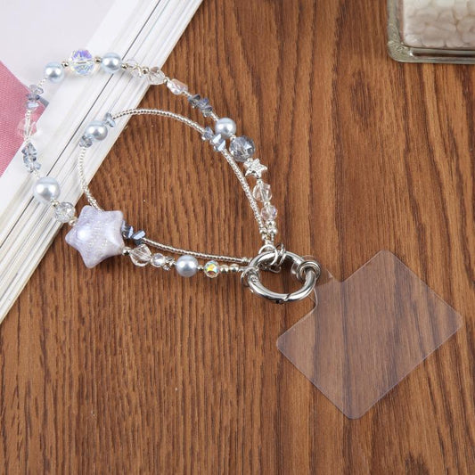 Oil Painting Five-Pointed Star Phone Chain with Tether Pad
