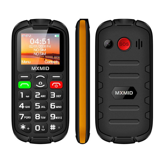 MXMID A8 Pro, téléphone senior robuste à grandes touches de 2,0 pouces, SOS, BT, lampe torche, réseau : 2G, prise UE, prise US, prise UK, prise AU