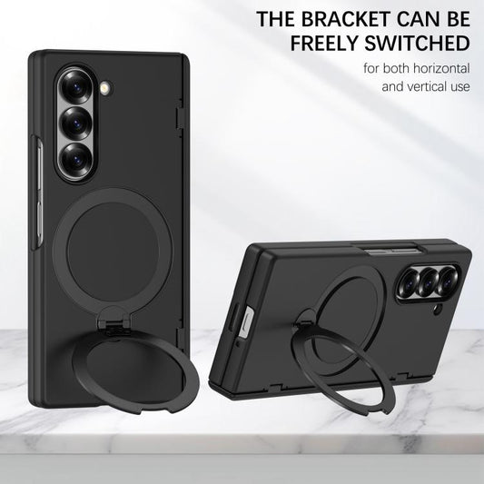 Hinge 360 Rotation Magnetic Holder Integrated Film PC Phone Case, For Galaxy Z Fold8 Ultra 5G, For Galaxy Z Fold7 5G, For Galaxy Z Fold6