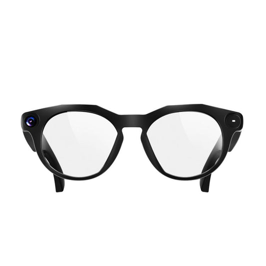 Lunettes de traduction intelligentes CY02 avec caméra HD 13 MP, enregistrement vidéo, transmission Wi-Fi, assistant vocal intelligent Al, verres transparents, verres noirs