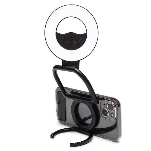 Support de téléphone multifonctionnel pliable et magnétique avec éclairage d'appoint
