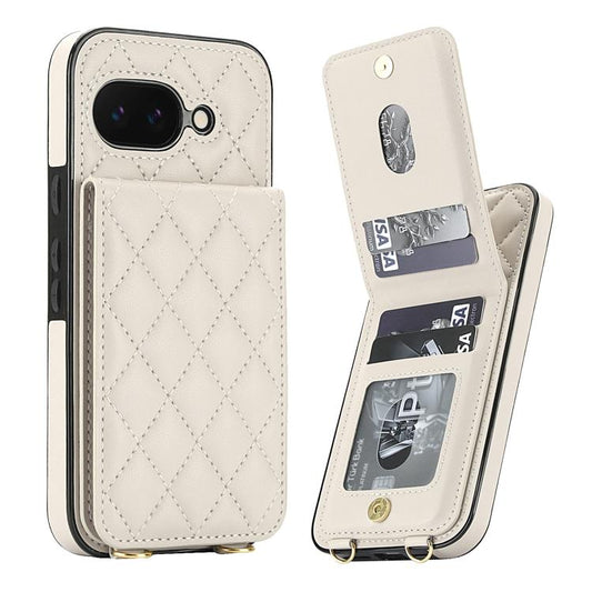 Crossbody Rhombic RFID Blocking Card Holder Phone Case, For Google Pixel 10a, For Google Pixel 10 / 10 Pro / 9 / 9 Pro, For Google Pixel 9a, For Google Pixel 8a, For Google Pixel 8 Pro, For Google Pixel 8
