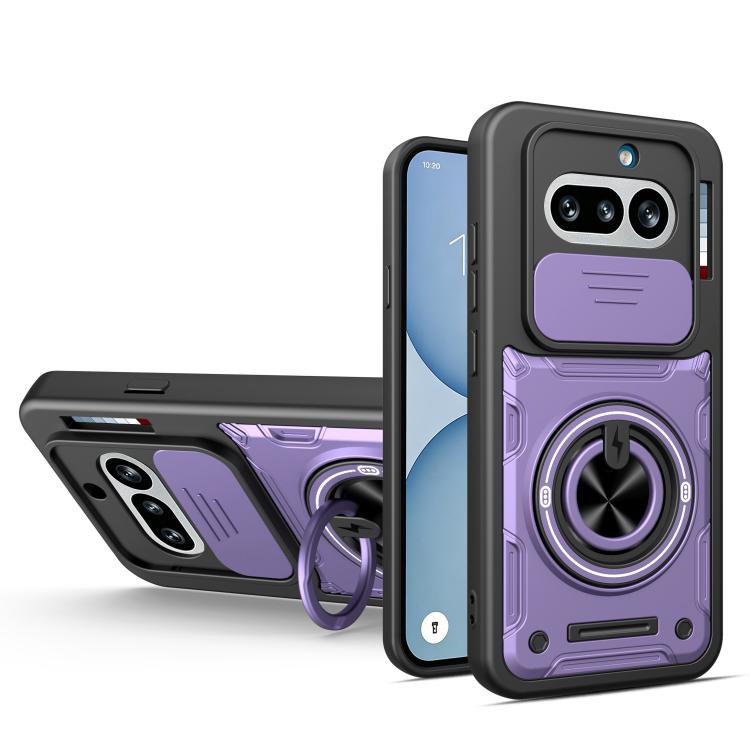 Multifunctional Sliding Camshield Ring Holder Phone Case, For Nothing Phone 4a Pro, For Nothing Phone 4a
