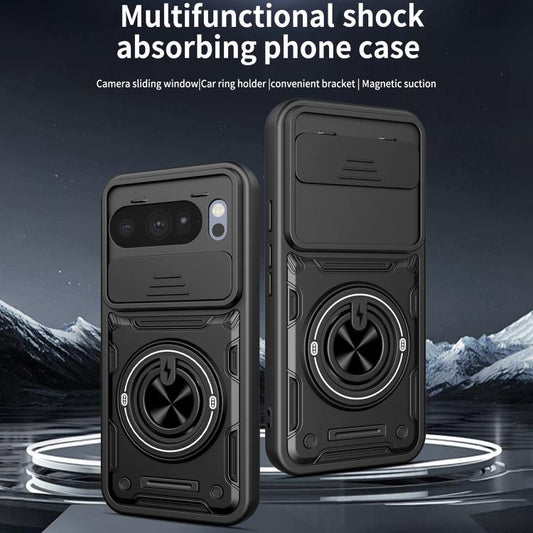 Multifunctional Sliding Camshield Ring Holder Phone Case, For Google Pixel 10 Pro XL, For Google Pixel 10 / 10 Pro