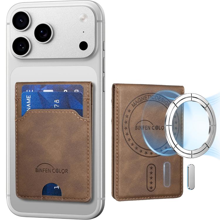 BINFEN COLOR BFK40 Calf Texture Vegan Leather Magnetic Wallet Card Holder