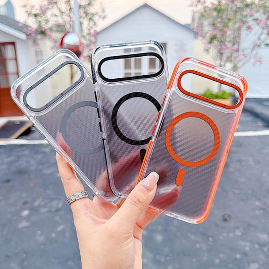 Dual-Color Carbon Fiber Texture Magsafe Phone Case, For Google Pixel 9 Pro
