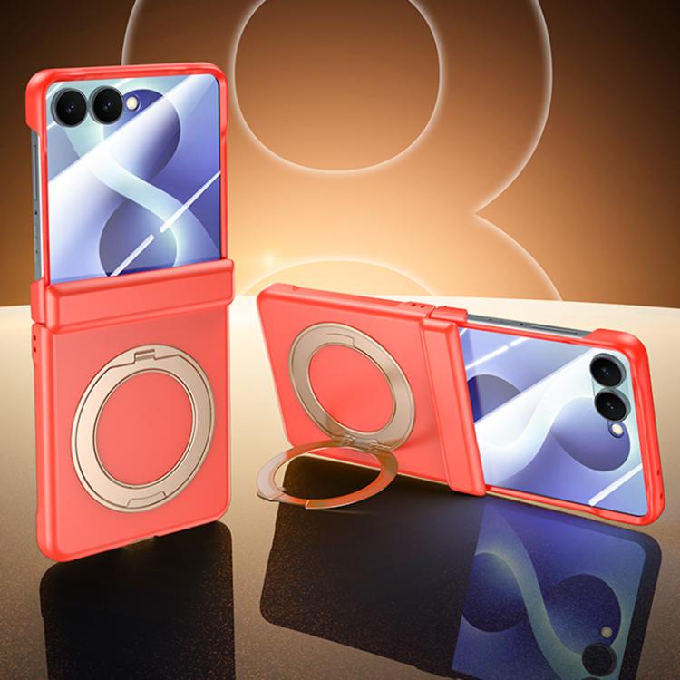 Skin Feel Frosted Spray-Coated PC 360 Magnetic Holder Hinge Integrated Film Phone Case, For Galaxy Z Flip8 5G