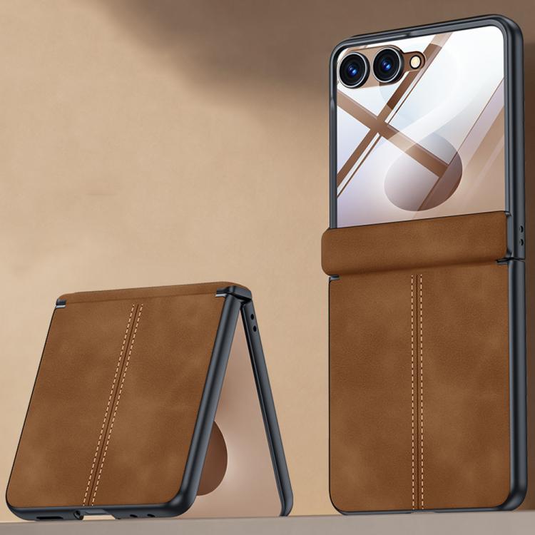 Film Integrated Sheepskin Texture Stitched Magnetic Hinge Phone Case, For Galaxy Z Fold8 Ultra 5G, For Galaxy Z Flip8 5G