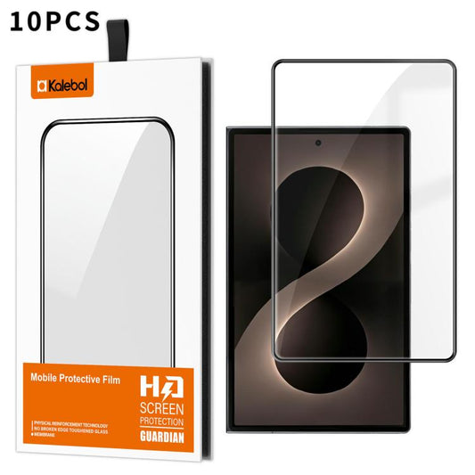 Kalebol 10pcs High-Aluminum Screen-Printed Full-Coverage Anti-Fingerprint Black-Bordered HD Tempered Glass Film, For Galaxy Z Fold8 5G Outer Screen, For Galaxy Z Fold8 Ultra 5G Outer Screen, For Galaxy Z Flip8 5G Outer Screen