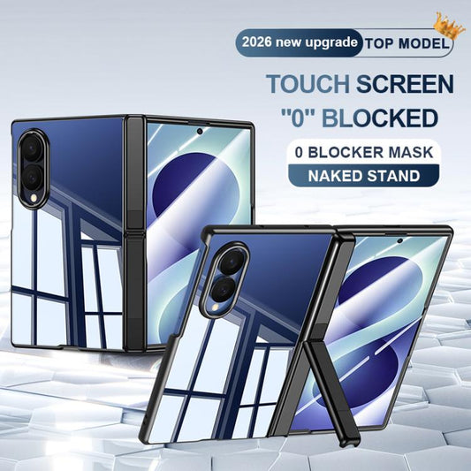 Electroplating Transparent Hinge Holder Phone Case, For Galaxy Z Fold8 5G, For Galaxy Z Fold8 Ultra 5G