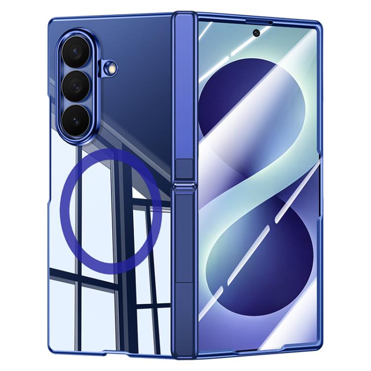 Electroplating Transparent Hinge Holder Magnetic Phone Case, For Galaxy Z Fold8 5G, For Galaxy Z Fold8 Ultra 5G