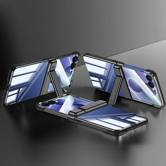 Electroplating Transparent Hinge Holder Phone Case, For Galaxy Z Flip8 5G
