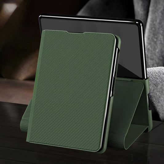 Kevlar-Texture Vegan Leather Phone Case with Holder, For Galaxy Z Fold8 5G
