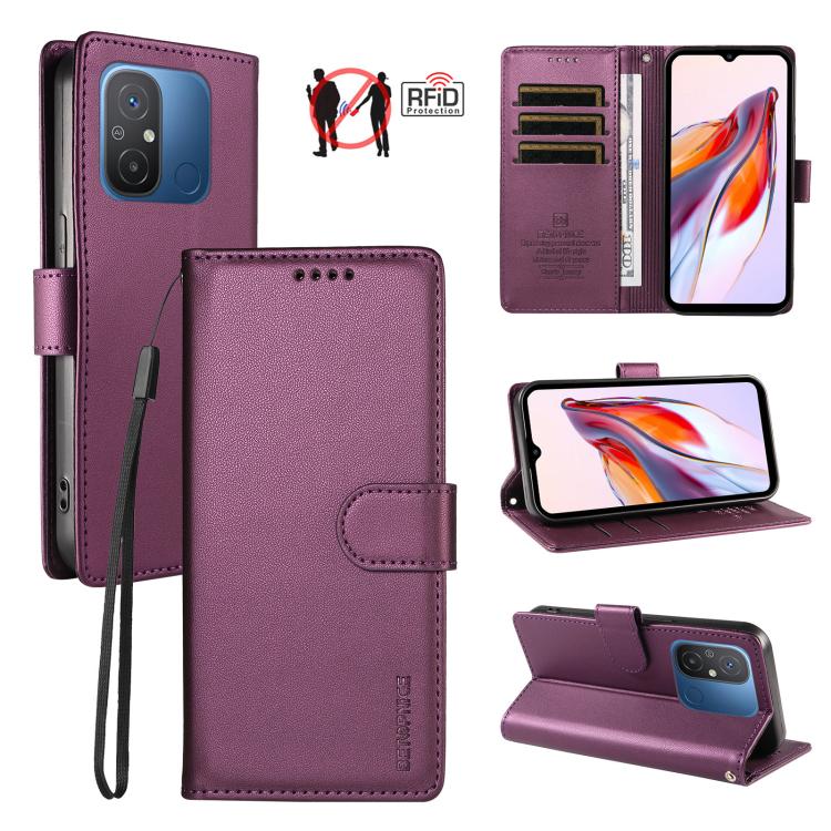 BETOPNICE Pearlescent RFID Vegan Leather Phone Case with Strap, For Redmi Note 13 Pro+ 5G, For Redmi 12 / Note 12R / Poco M6 Pro 5G, For Redmi Note 12 Turbo / Poco F5, For Redmi 11A 4G / Poco C55