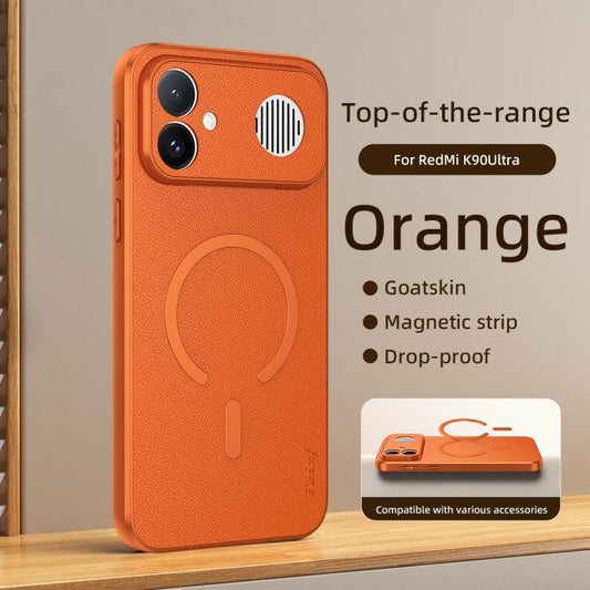Goatskin Vegan Leather Magnetic Phone Case, For Redmi K90 Ultra 5G, For Redmi K90 Max 5G, For Redmi Turbo 5 Max 5G, For Redmi Turbo 5 5G, For Redmi K90 Pro Max, For Redmi K90, For Redmi K80 Ultra, For Redmi Turbo 4 Pro, For Redmi K80 Pro, For Redmi K80