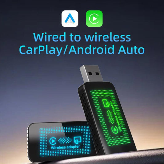2 in 1 Car mini Smart Box Screen Display Wireless Android Auto CarPlay Adapter, ZYD-B19P