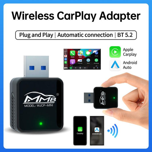 MMB CP-1 2 in 1 Car mini Smart Box Wired to Wireless Android Auto CarPlay Adapter, CP-1